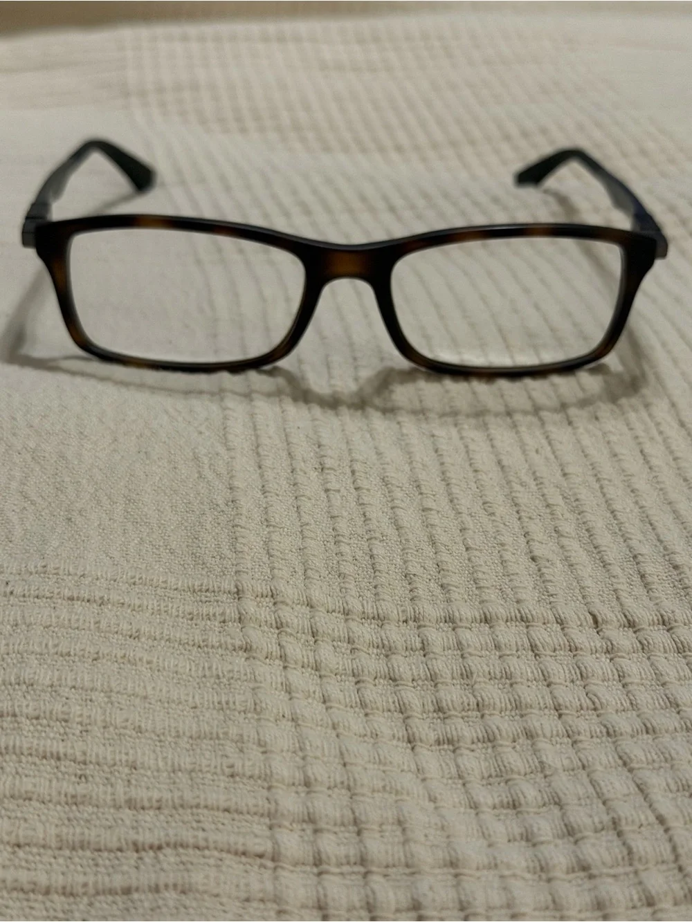 Ray-Ban RB7017 Eyeglasses w/ Red Case with Brown/Black Rectangular Frames